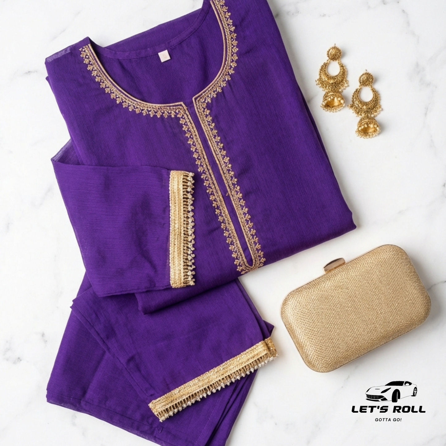 Premium Purple 3-Piece Dress Set | আরামদায়ক ও স্টাইলিশ
