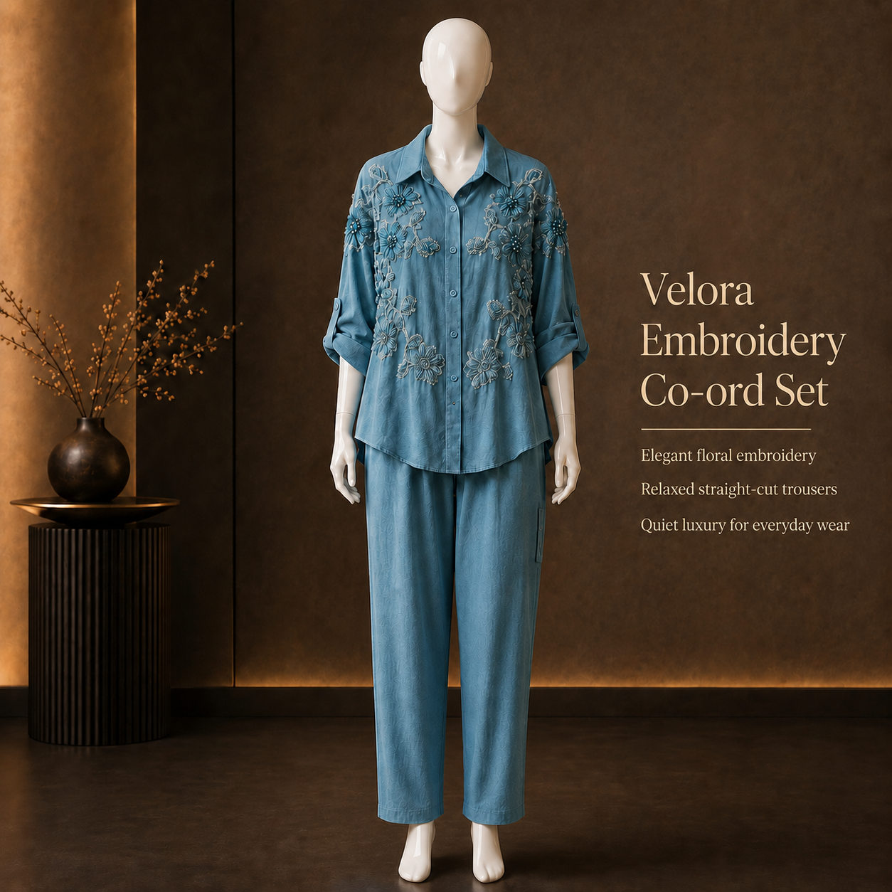 Velora Embroidery Co-ord Set