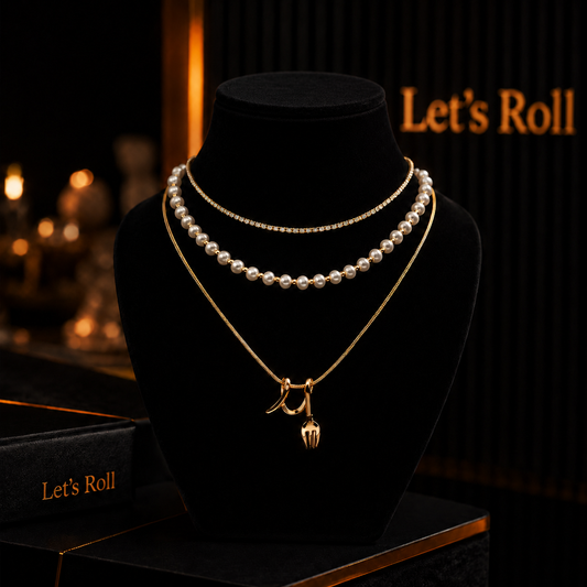 The Uncommon Table — Pearl & Cutlery Layered Jewelry Set
