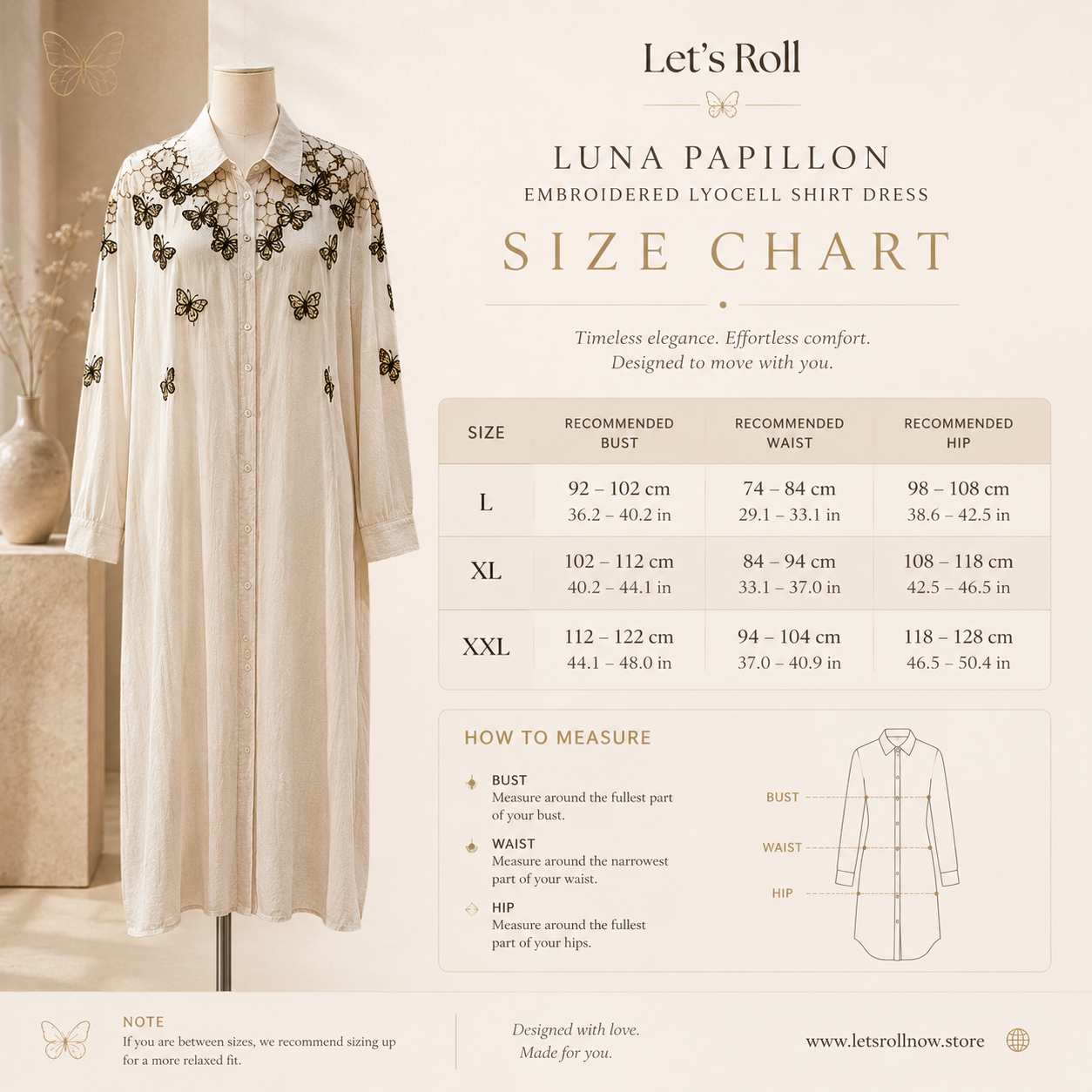Luna Papillo Embroidered Lyocell Shirt Dress