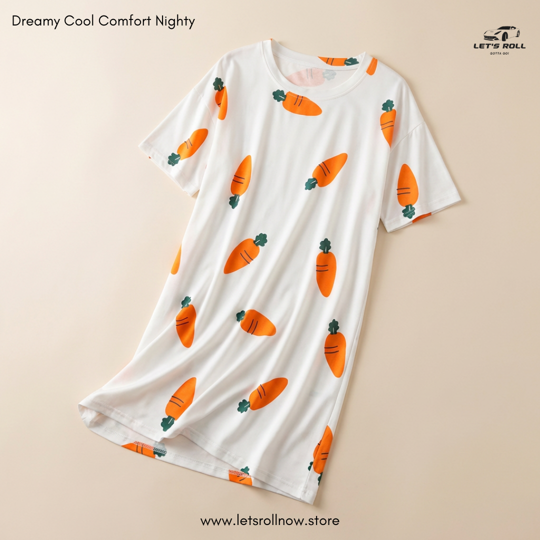 LetsRoll Dreamy Cool Comfort Nighty – লুজ ফিট কার্টুন হোম ড্রেস