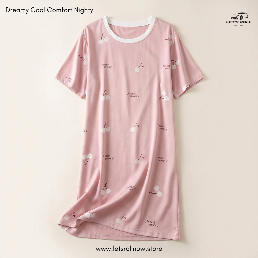 LetsRoll Dreamy Cool Comfort Nighty – লুজ ফিট কার্টুন হোম ড্রেস
