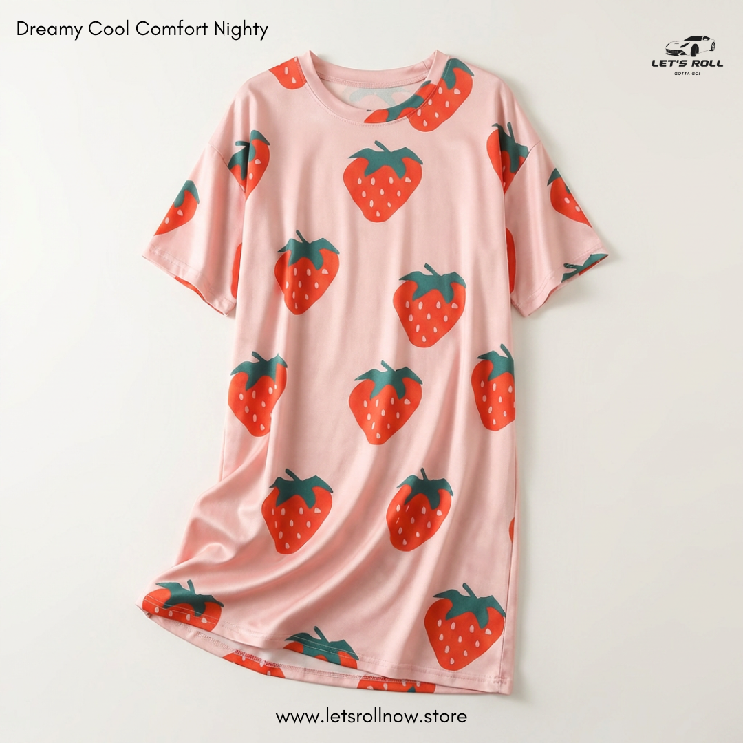 LetsRoll Dreamy Cool Comfort Nighty – লুজ ফিট কার্টুন হোম ড্রেস