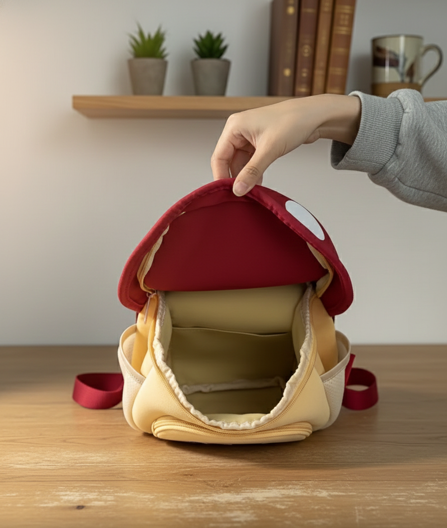 Mini Mushroom Kids Backpack – Lightweight Corduroy School Bag (Unisex)
