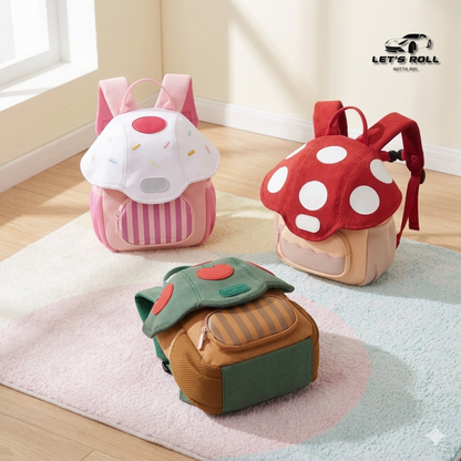 Mini Mushroom Kids Backpack – Lightweight Corduroy School Bag (Unisex)
