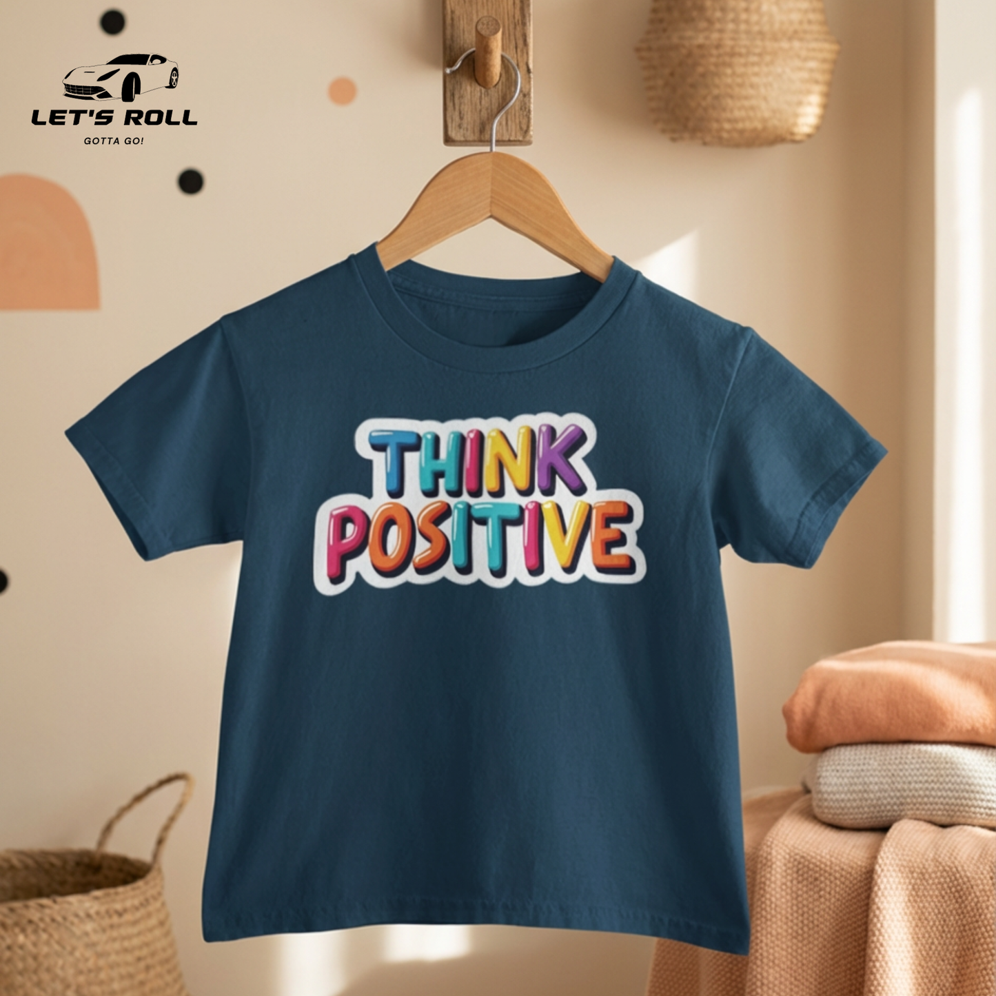 Kids “Think Positive” Cotton T-Shirt | আরামদায়ক ও স্টাইলিশ কিডস ডেইলি ও ক্যাজুয়াল ওয়্যার