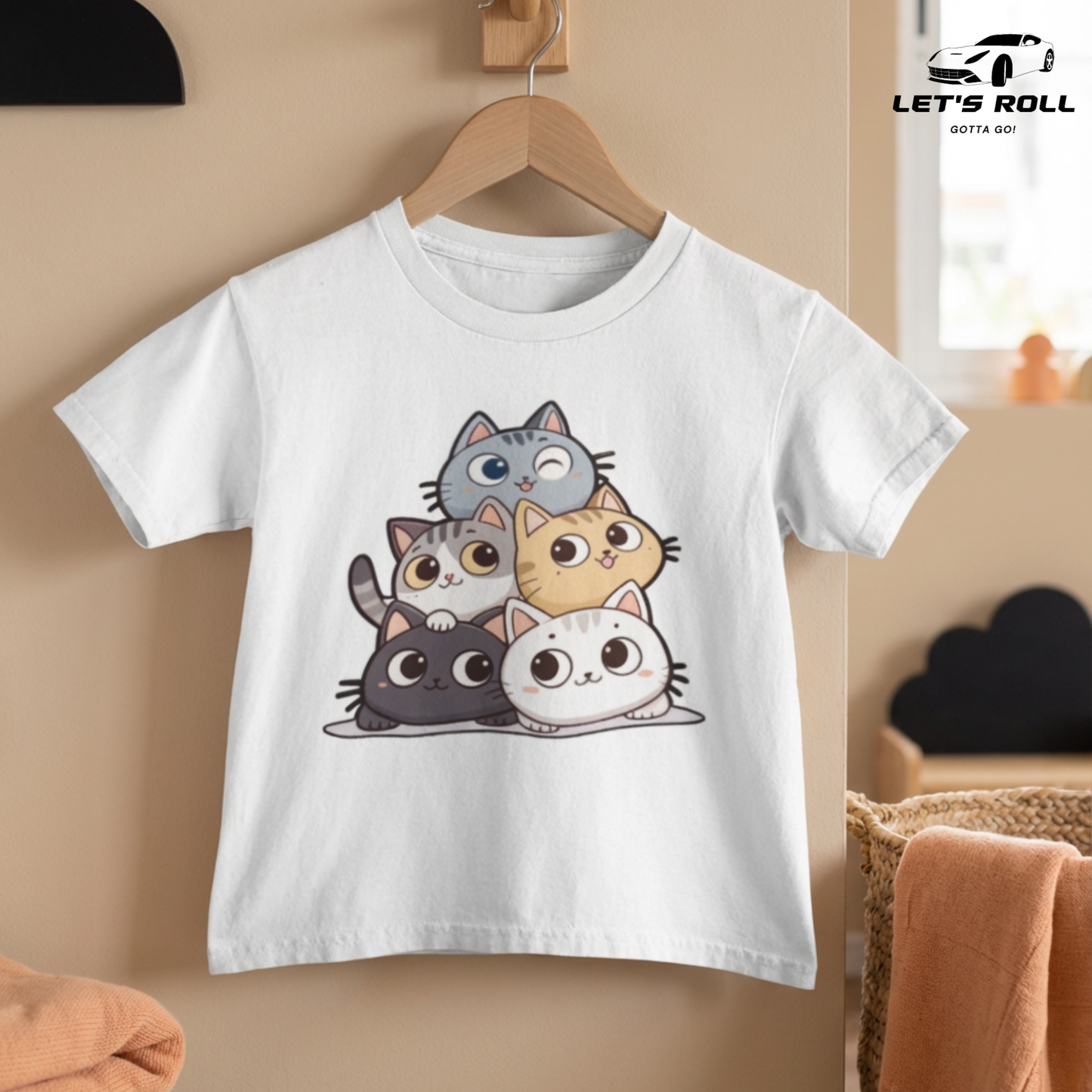 Kids Cute Cat Print Cotton T-Shirt (Unisex) | আরামদায়ক ও স্টাইলিশ কিডস ডেইলি ও ক্যাজুয়াল ওয়্যার