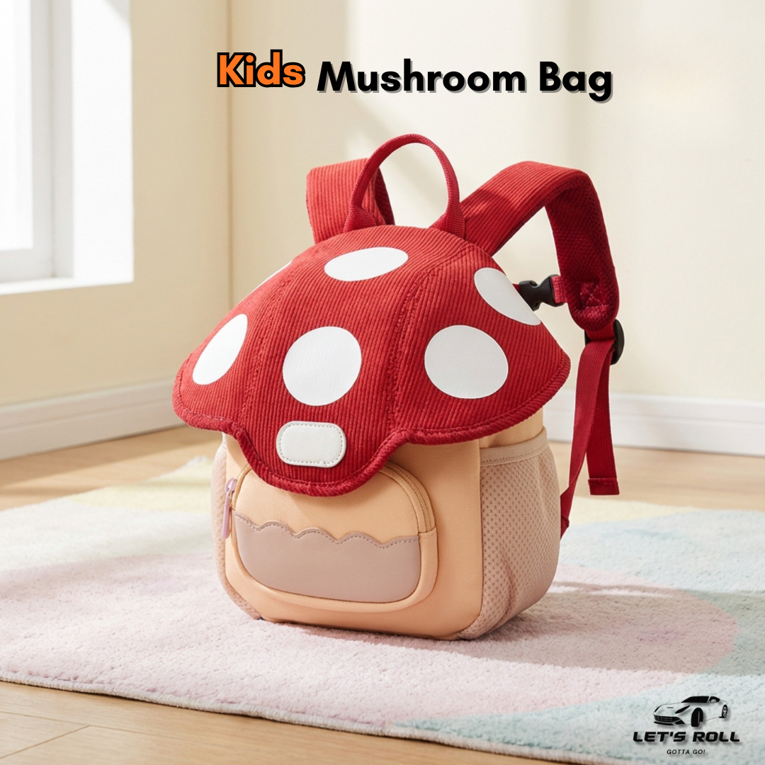 Mini Mushroom Kids Backpack – Lightweight Corduroy School Bag (Unisex)