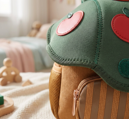 Mini Mushroom Kids Backpack – Lightweight Corduroy School Bag (Unisex)