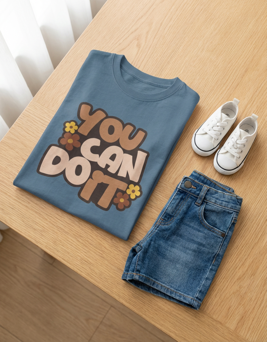 You Can Do It Kids T-Shirt – Pure Cotton Soft Comfort Tee for Boys & Girls