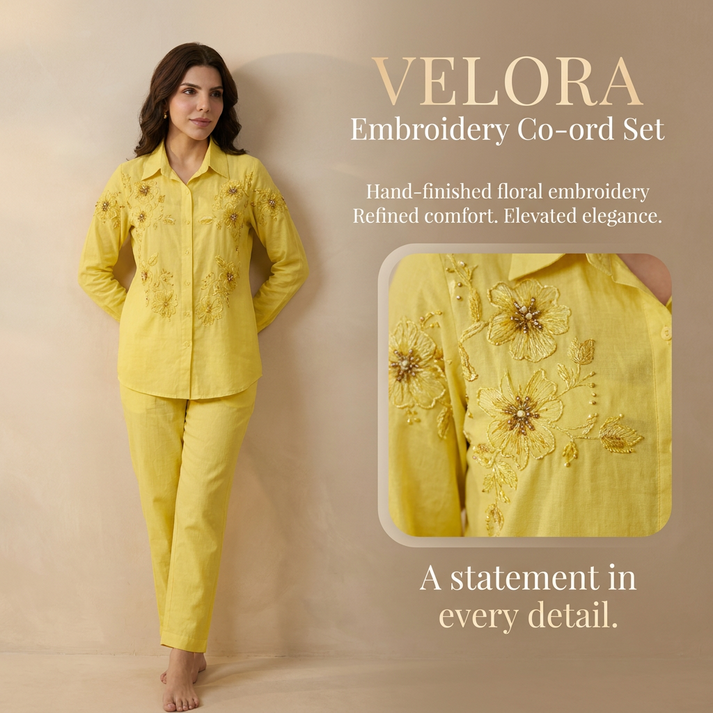 Velora Embroidery Co-ord Set